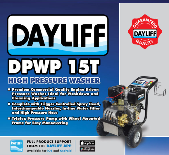 DAYLIFF DPWP15T 186BAR 7HP PETROL PRESSURE WASHER